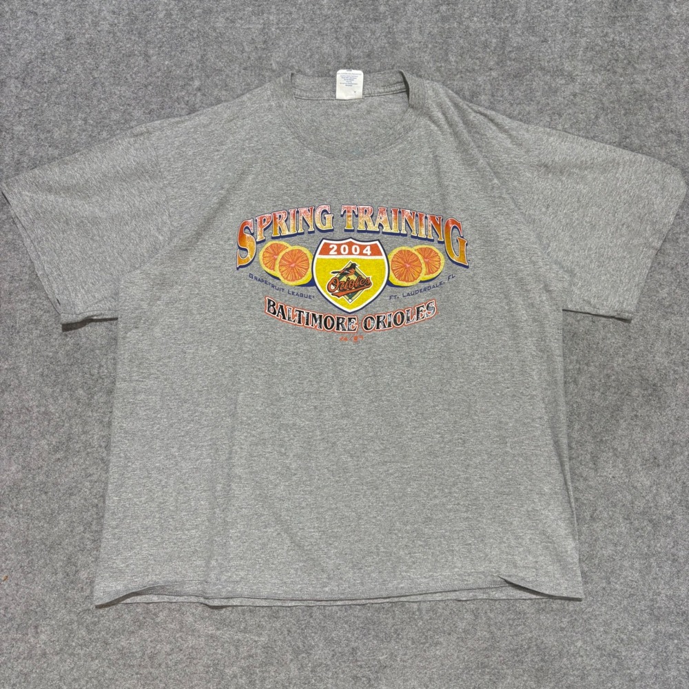 Majestic Baltimore Orioles 2004 Spring Training Shirt Gray XL Grapefruit League